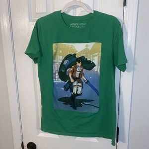 Attack On Titan Levi Graphic T-Shirt Adult Size Medium Green Anime